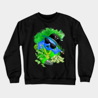 GREEN MAN BLUE EMOJI FACE DESIGN Crewneck Sweatshirt